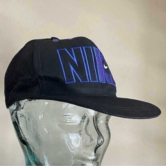 NIKE Purple Black Snapback Hat Adjustable Cap NEW - Picture 2 of 5